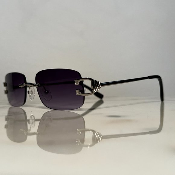 Bonano Venician Rimless SIlver Frames Sunglasses Glasses Vintage Designer - Picture 3 of 8